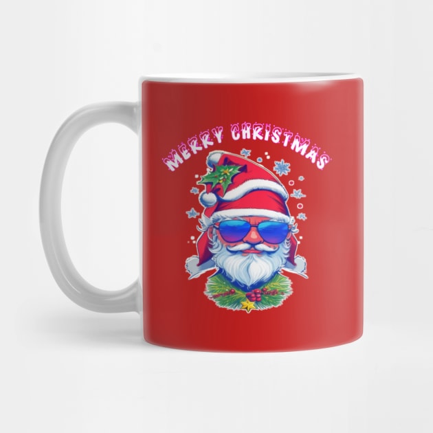 cute Santa Claus in sunglasses by sukhendu.12